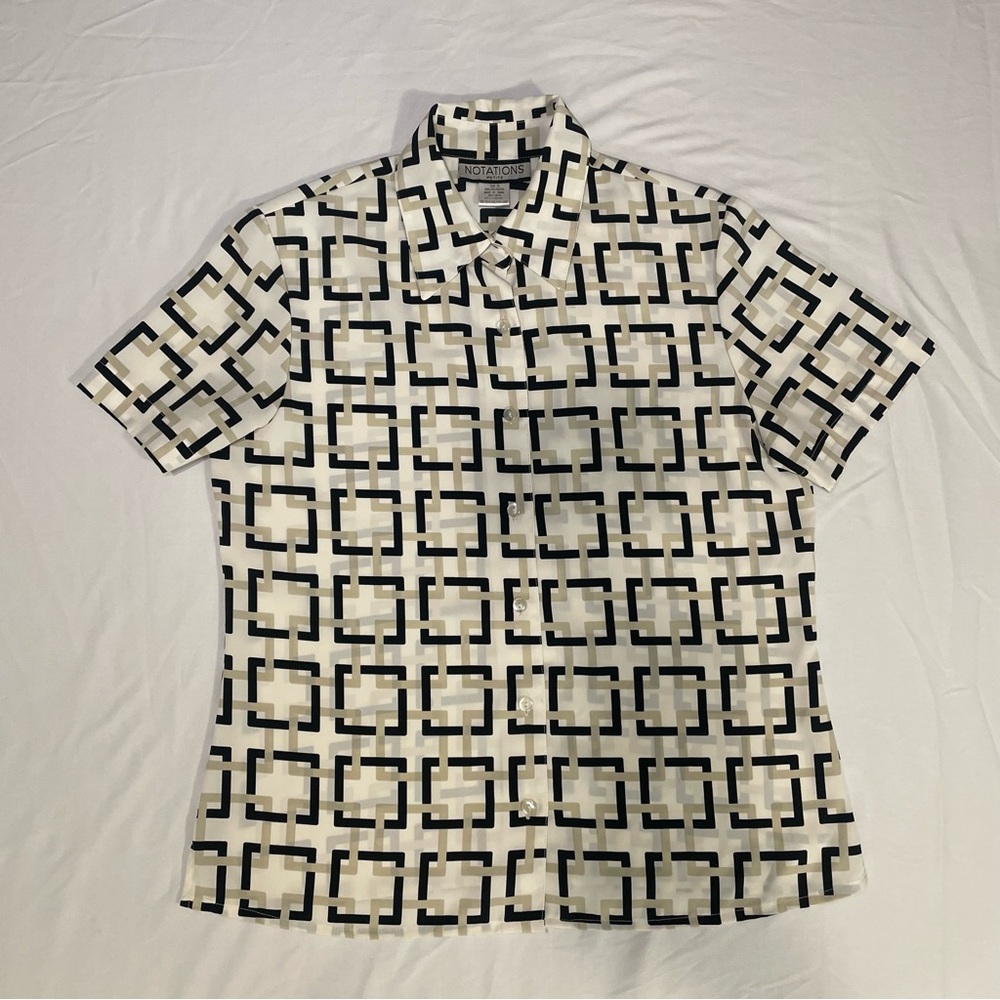 Vintage short sleeve graphic button up shirt